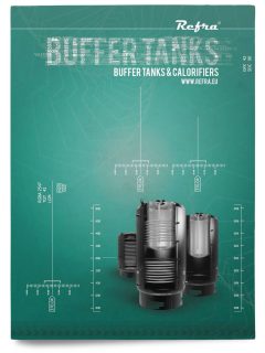 green front cover of Refra commercial buffer tanks product brochure
