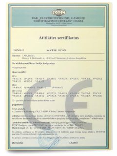 signed LVD certificate of conformity for refra refrigeration equipment in lithuanian language