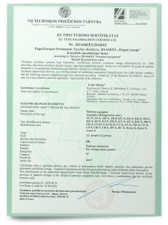 signed PED Module B certificate of conformity for refra refrigeration equipment in english language