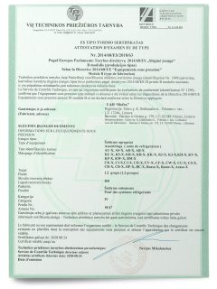 signed PED Module B certificate of conformity for refra refrigeration equipment in french language