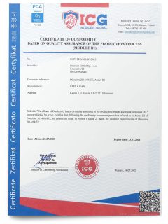 signed PED Module D1 certificate of conformity for refra refrigeration equipment in english language
