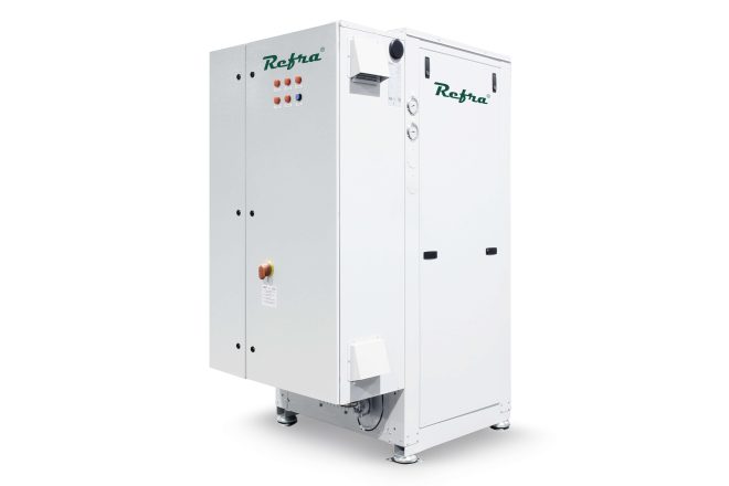 Refra Oasis Solo liquid cooled chillers from the left side