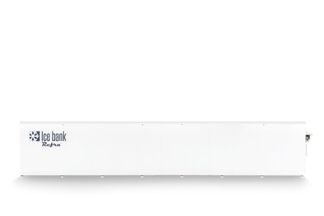 Ice banks with DX coil manufactured by Refra from the front