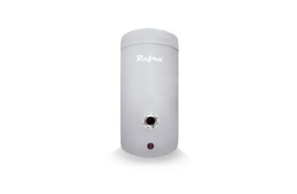 Chilled water buffer tanks manufactured by Refra from the front