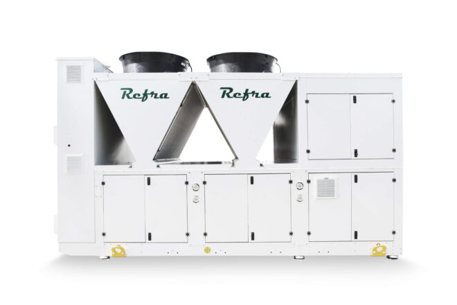 Air cooled propane chillers Galaxy manufactured by Refra from the front
