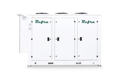 Air cooled propane chillers Aura manufactured by Refra from the front