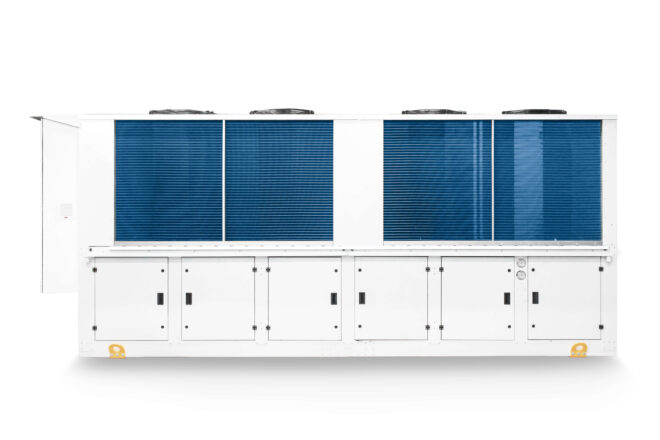 Air cooled propane chillers Nivi manufactured by Refra from the front