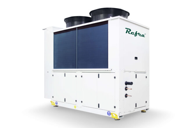 Air cooled CO2 Light refrigeration system manufactured by Refra from the back right side
