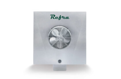 Stainless steel commercial evaporators for air conditioning systems manufactured by Refra from the front