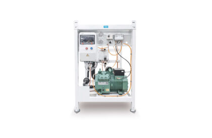 Aqua box condensing units manufactured by Refra from the front