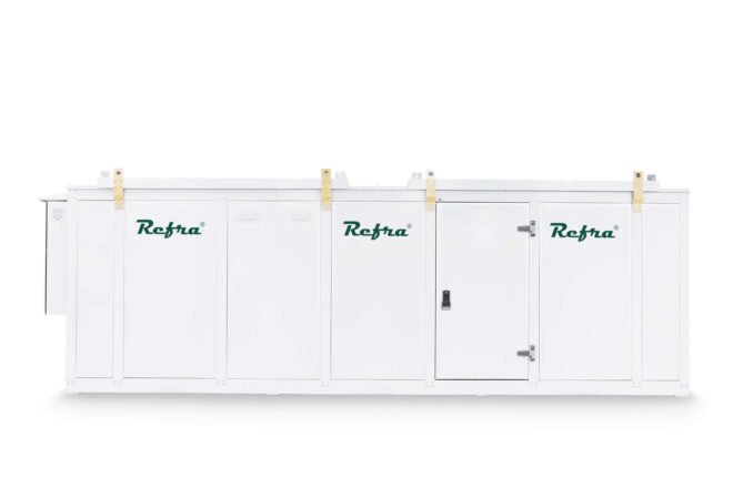 Transcritical CO2 refrigeration systems CO2 Container manufactured by Refra from the front