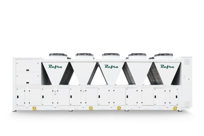 Transcritical CO2 Cascade refrigeration systems manufactured by Refra from the front