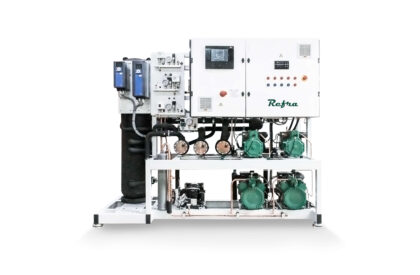 Transcritical CO2 Ecopack refrigeration systems manufactured by Refra from the front