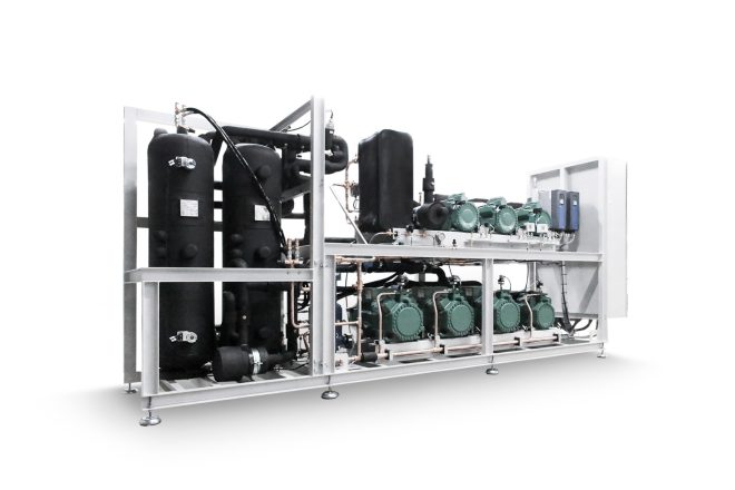 Co2 refrigeration unit manufactured by Refra in an open type frame