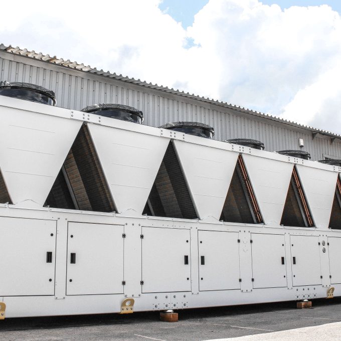 High capacity chiller, standing outside of refrigeration factory Refra