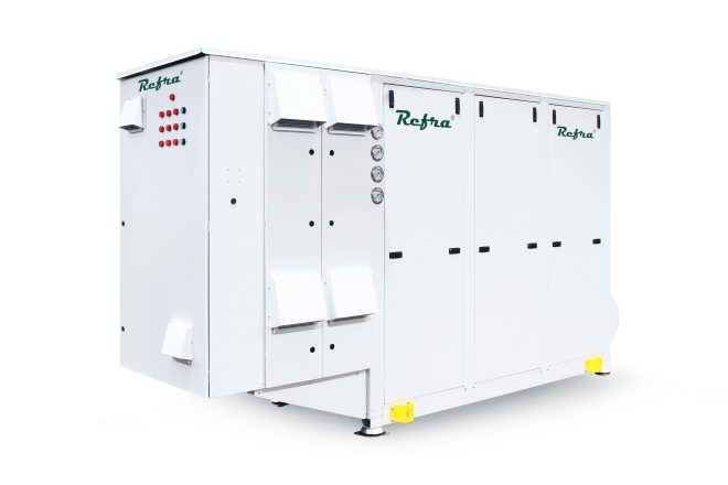 Refra Oasis Tribus water to water heat pumps from the left side