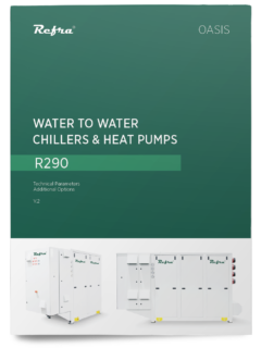 Refra water to water heat pumps and chillers standard brochure cover